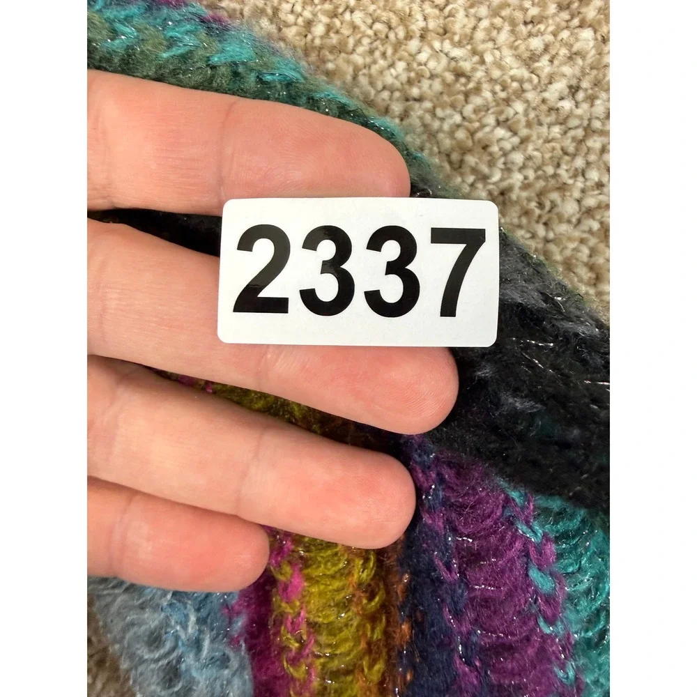 NWT Collection‎ Eighteen Rainbow Striped Metallic Boho Knit Scarf Festival Cozy